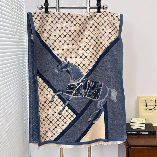 Equestrian Blue Giddy Up! Reversible Wrap