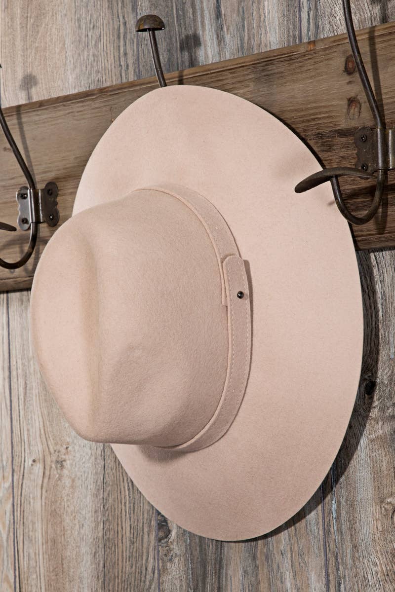 100% Wool Simplistic Panama Hat: Black / OS