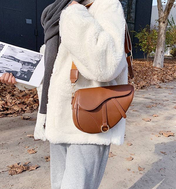 AWST Int'l  Saddle Shoulder Handbag: Brown