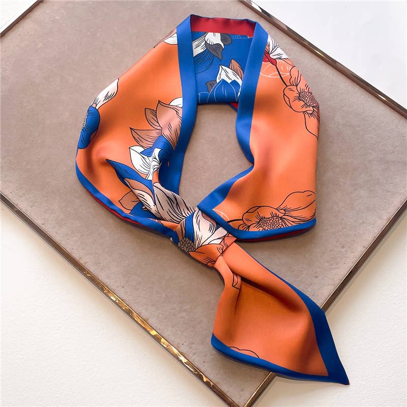 Floral Loop Scarf : Orange
