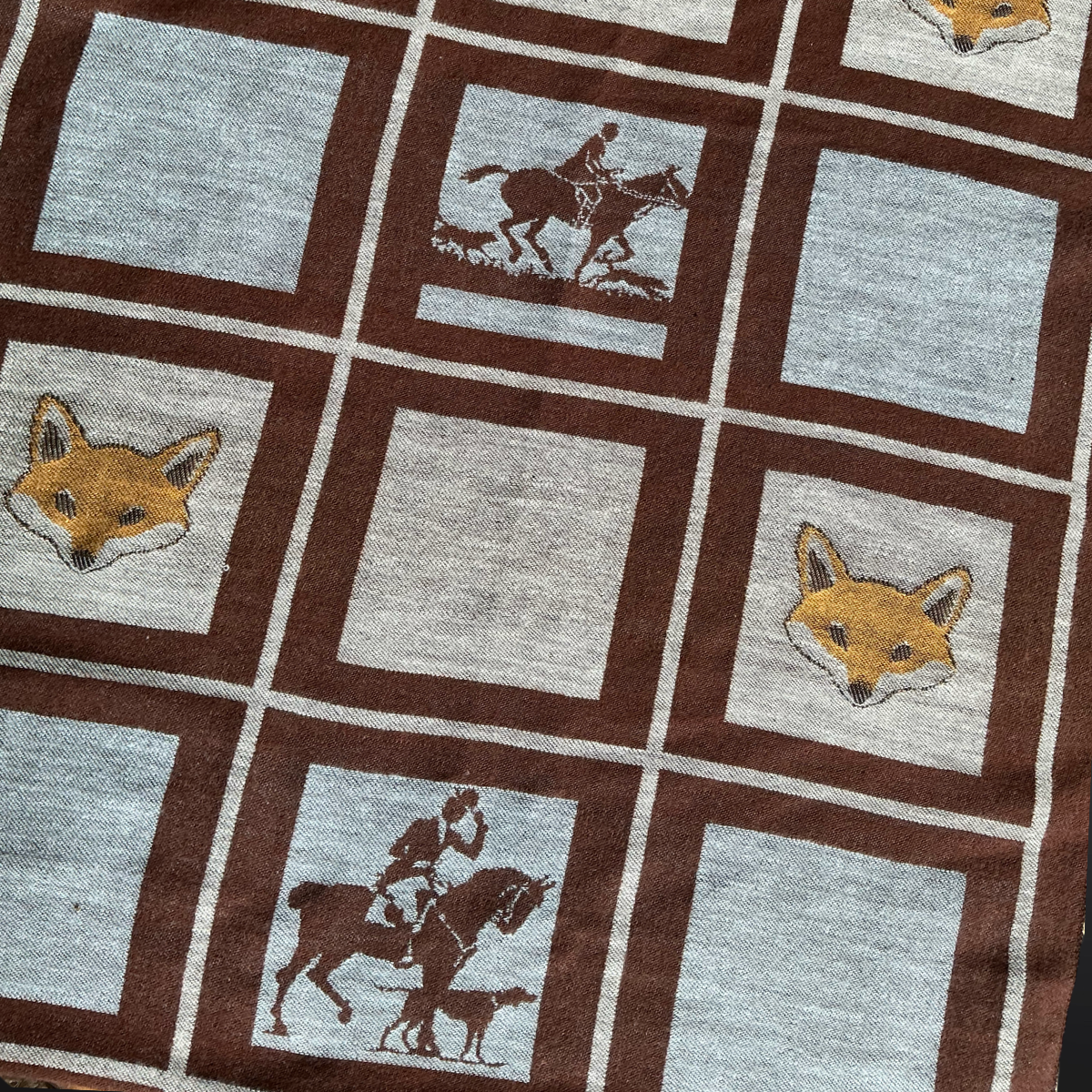 Equestrian Countryside Fox Hunt Design Winter Scarf