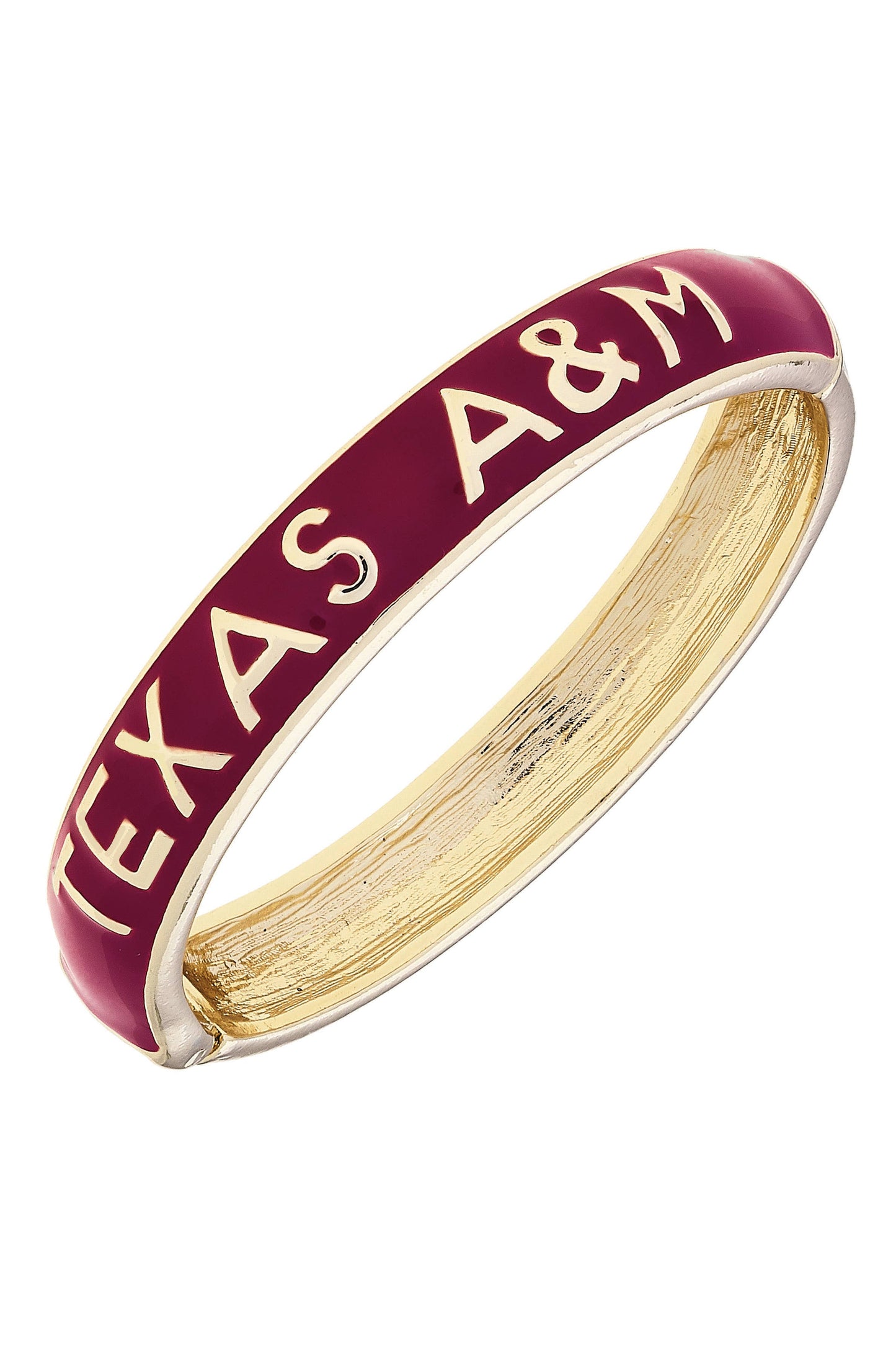 Texas A&M Aggies Sculpted Enamel Hinge Bangle in Maroon: Maroon
