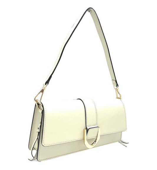 Genuine leather shoulder bag, made in Italy, art.112422: Beige