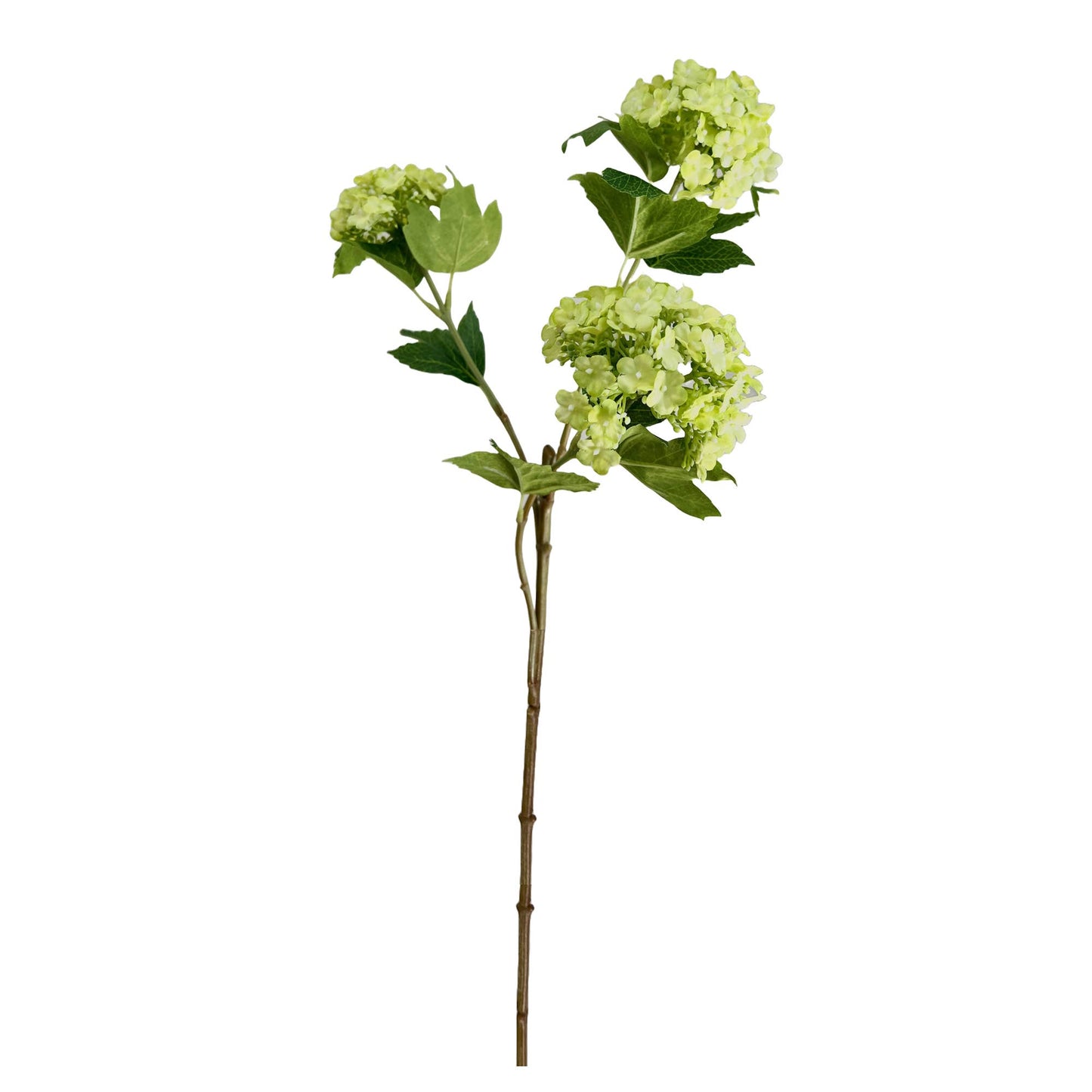27"-3 Blooms-faux Snowball hydrangea spray: Pink