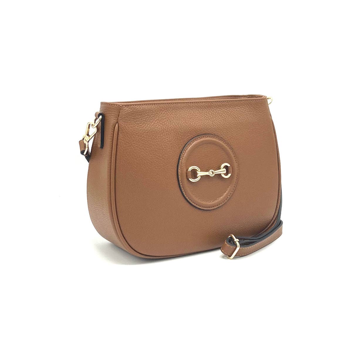 Genuine leather shoulder bag, Made in Italy, art. 112627: Black