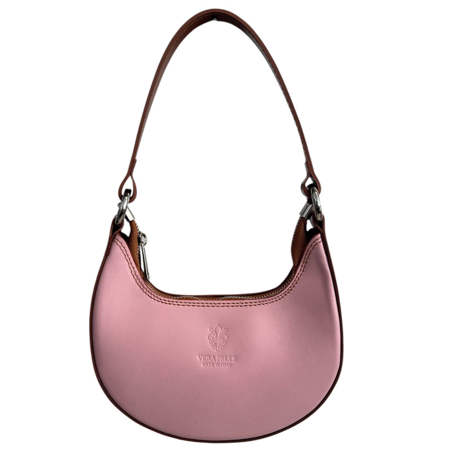 Modarno Women's Handbag with Removable Handle Bicolor in Genuine Cowhide Leather 21x5x12 cm: Sable