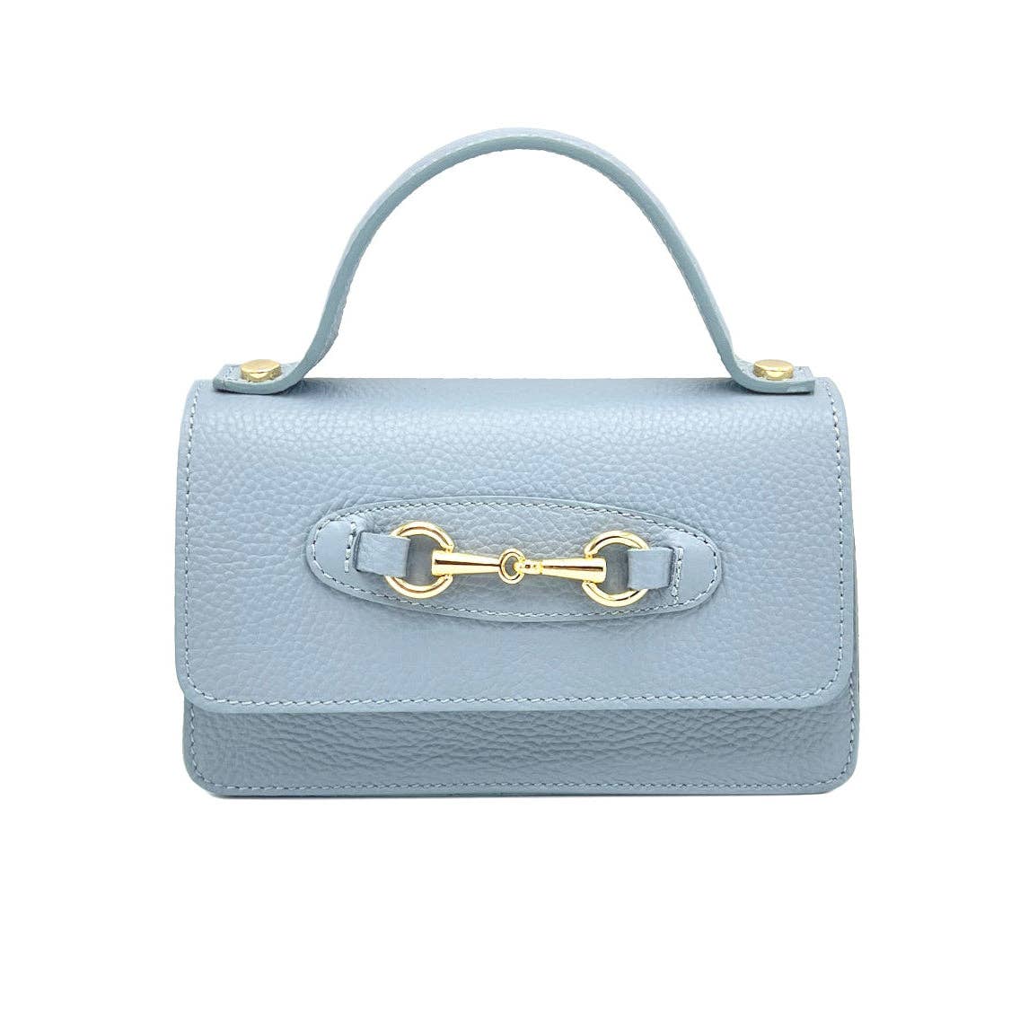 Genuine Leather Horse Bit Handbag with Chain. Made in Italy ~ Green