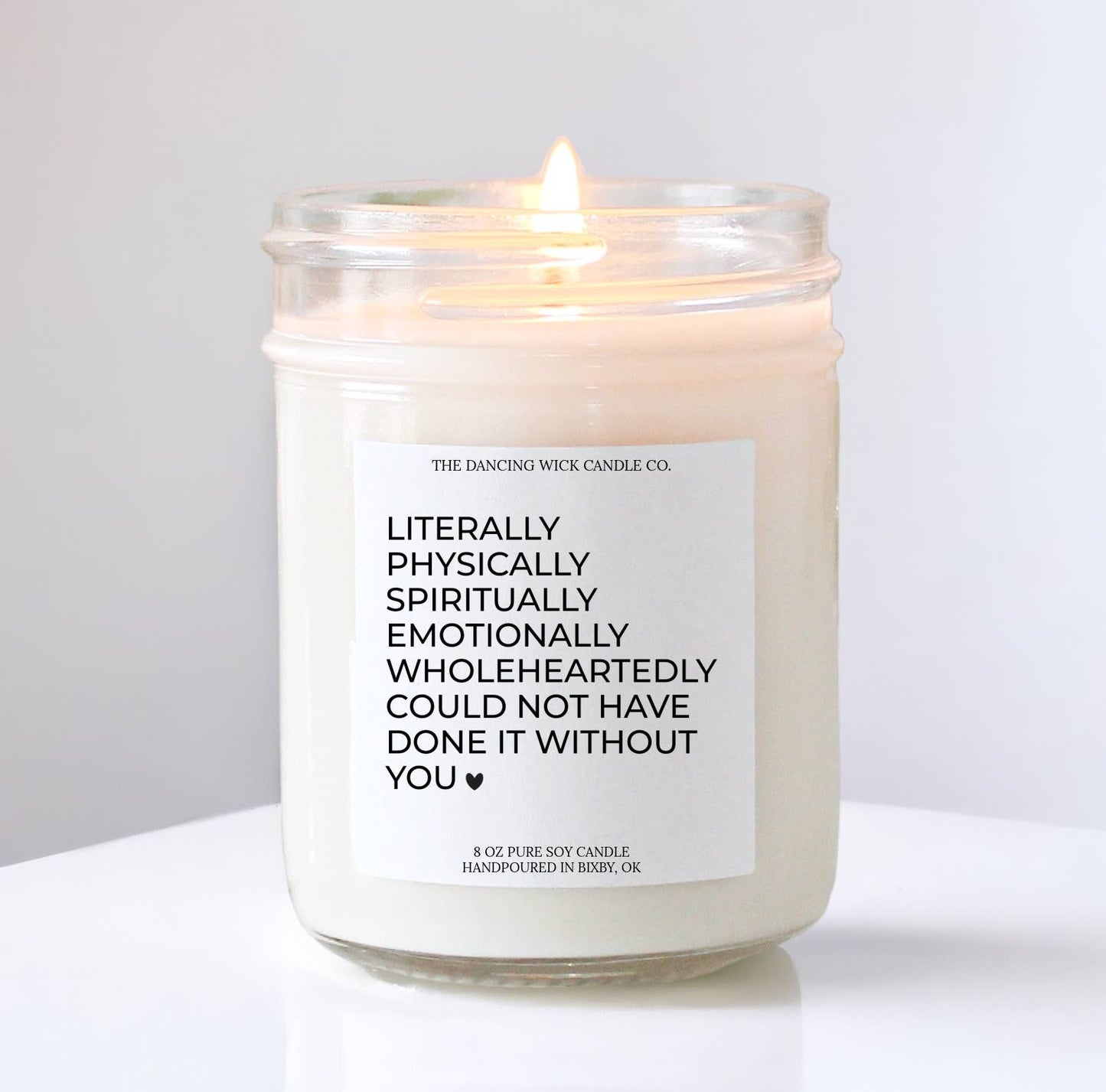 Thank you Gift Candle / Eucalyptus & Tea Scent: Regular 8 oz candle / Eucalyptus & Tea