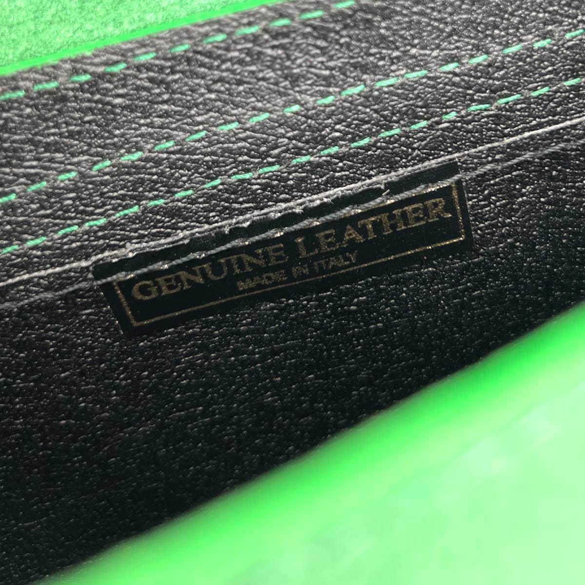 Genuine Leather Handbag with Chain, Made in Italy ~ Orange