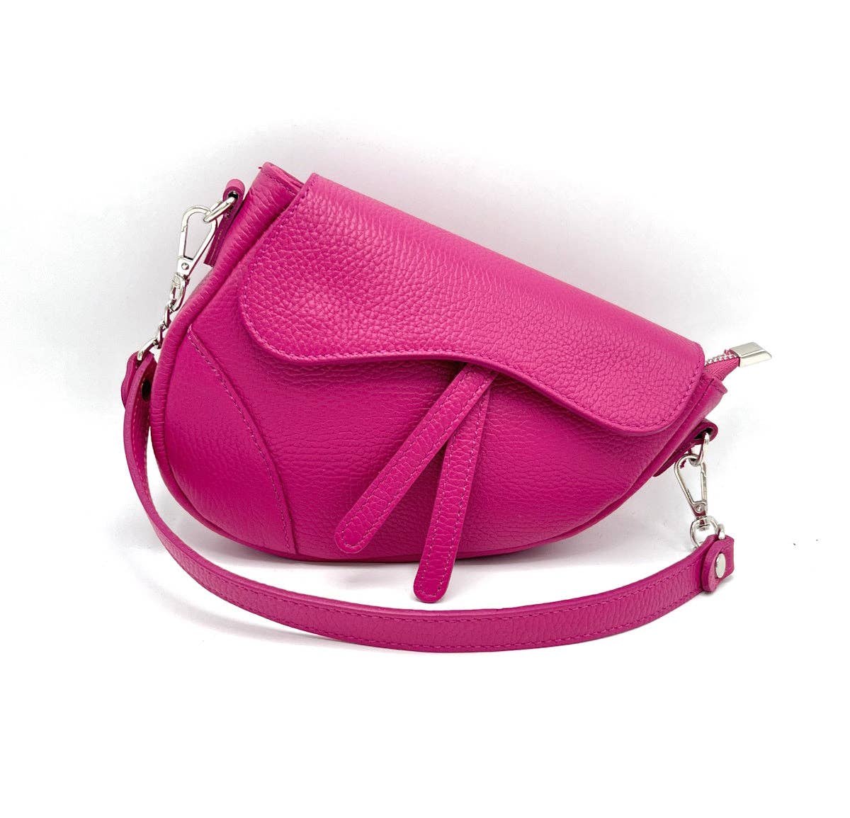 English Saddle Genuine Leather Saddle Shoulder Bag ~ Beige