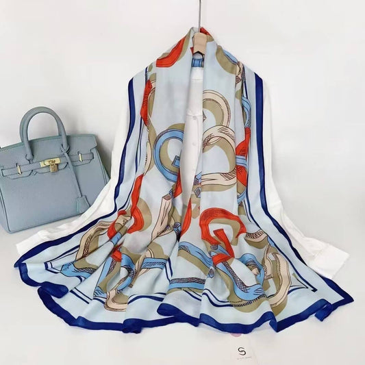 Equestrian Red / Blue Scarf – Horseshoe Collection