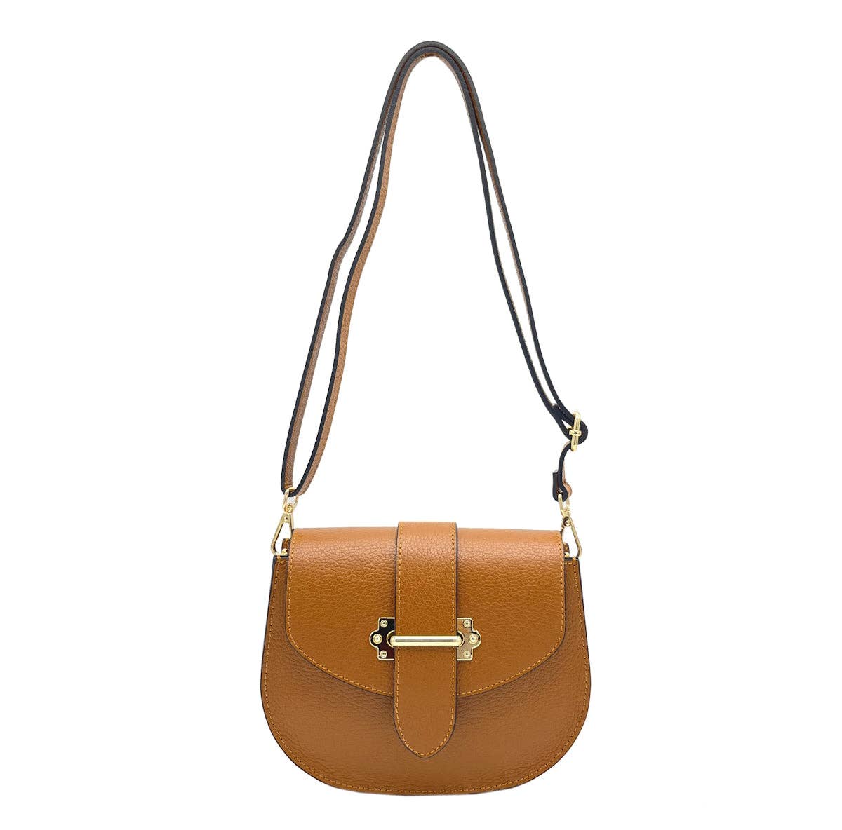 Genuine leather shoulder bag, Made in Italy ~ Camel