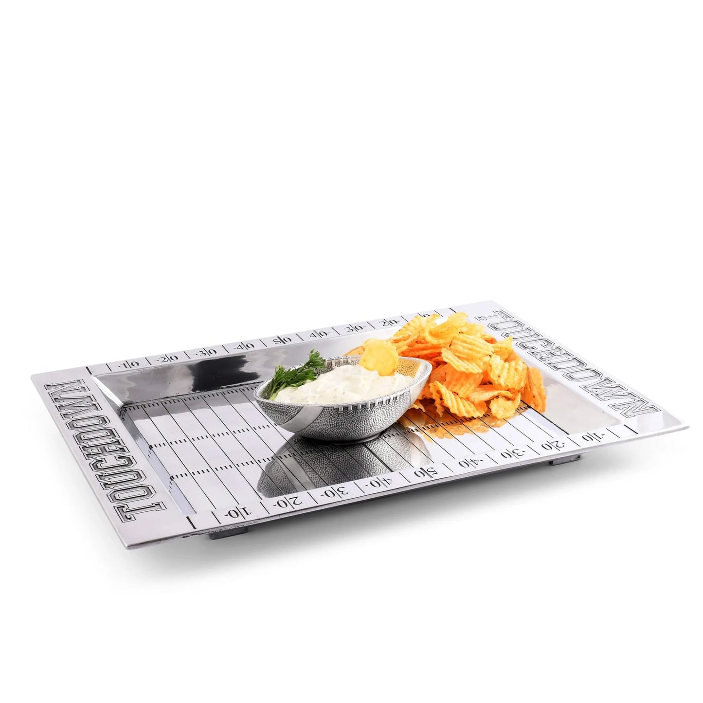 FOOTBALL FIELD CHIP AND DIP TRAY AND BOWL