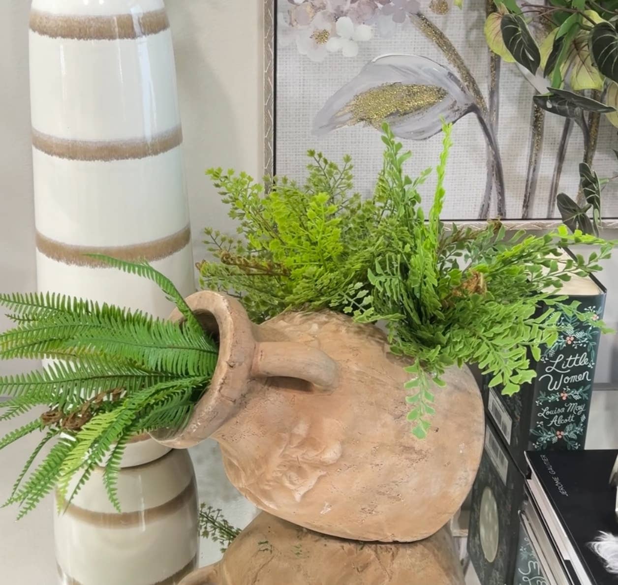 Realistic Soft touch-21 Leaves- artificial fern bushes: Style C
