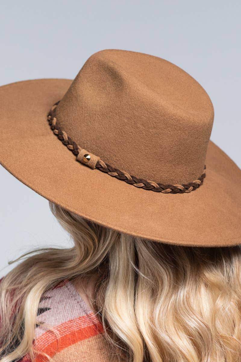 100% Wool Panama Hat & Braid: Grey / OS