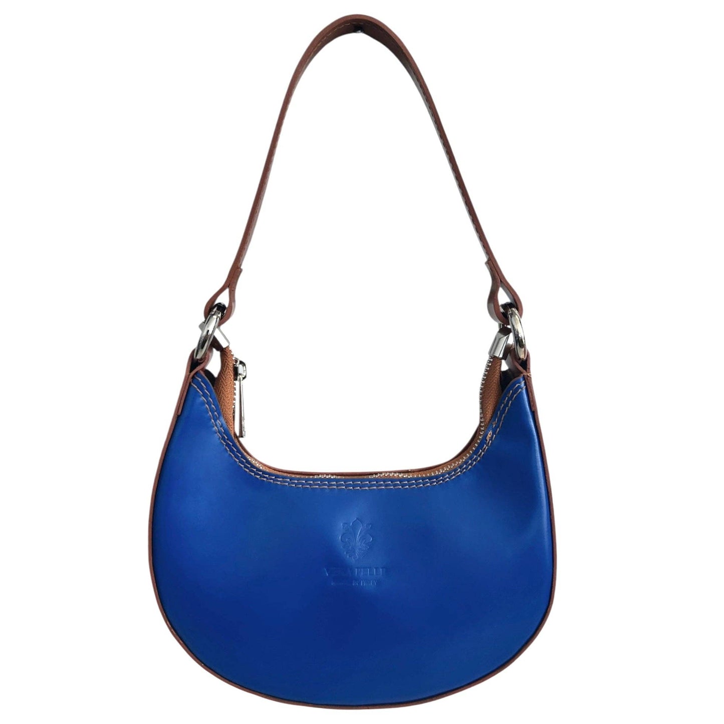 Modarno Women's Handbag with Removable Handle Bicolor in Genuine Cowhide Leather 21x5x12 cm: Sable