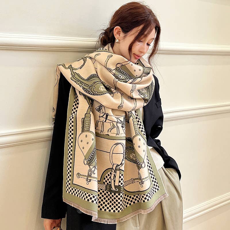 Green / Tan Harness Reversible Wrap