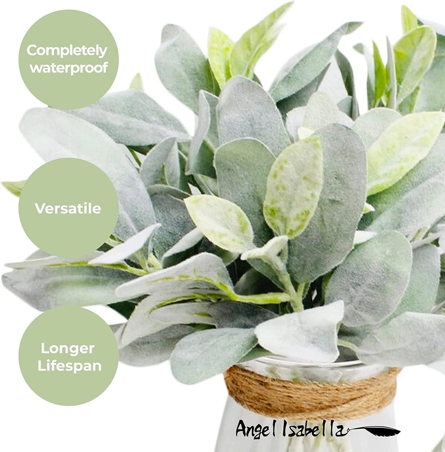 14“ ”Realistic Flocked Artificial Lamb's Ear
