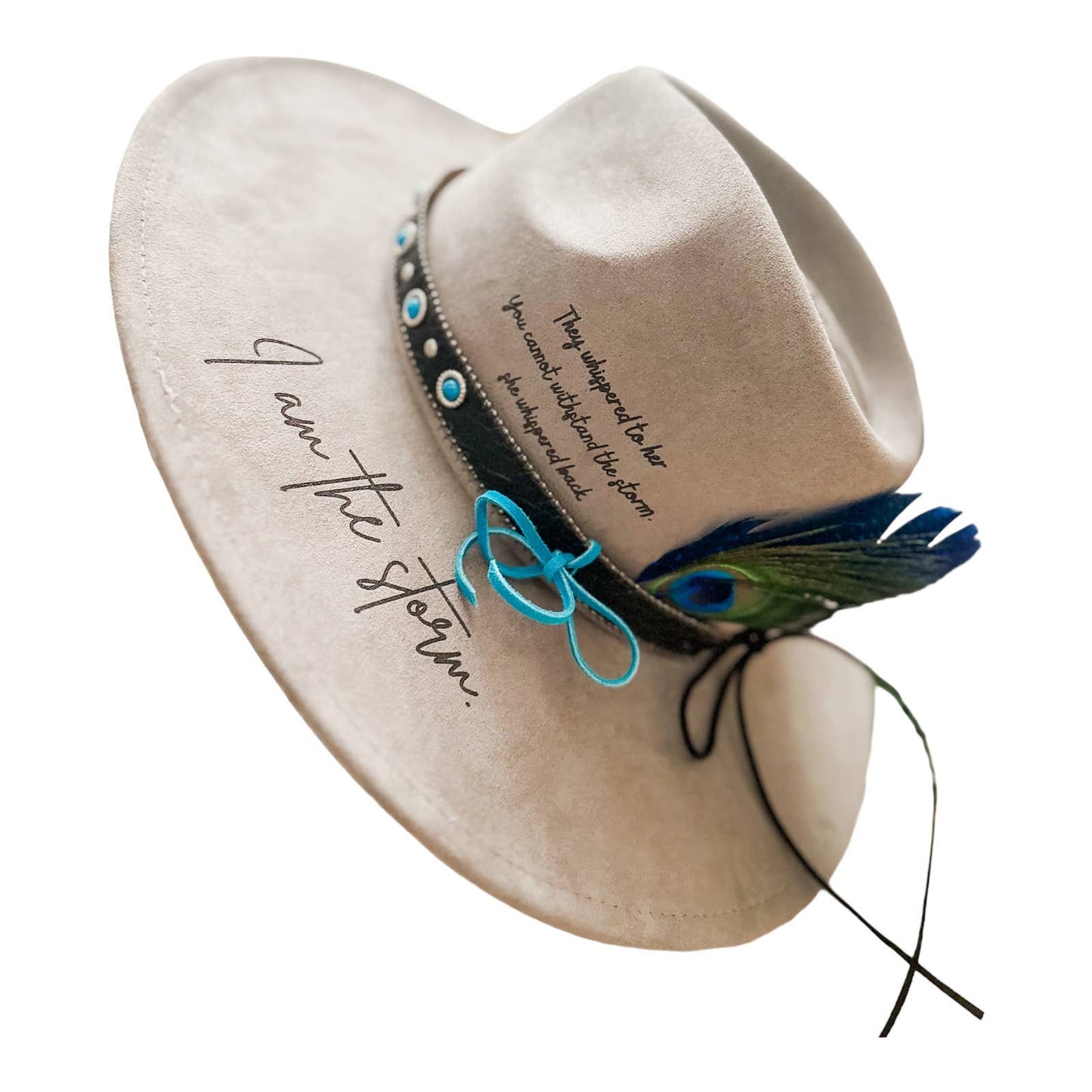 I am The Storm Burned Hat Western Hat Rancher Cowboy: Tan