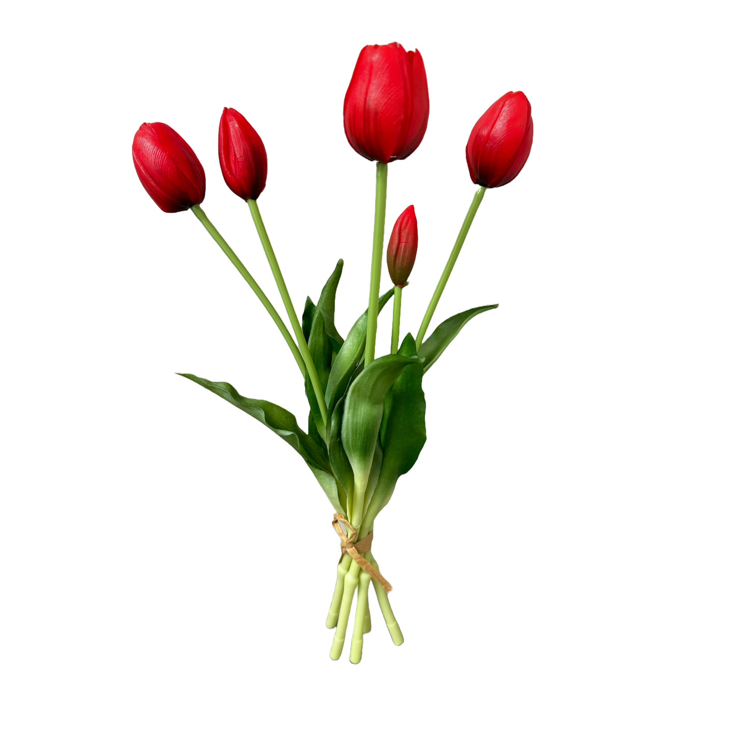 16" Real Touch Tulip-3 flowers 2 buds: Soft Pink