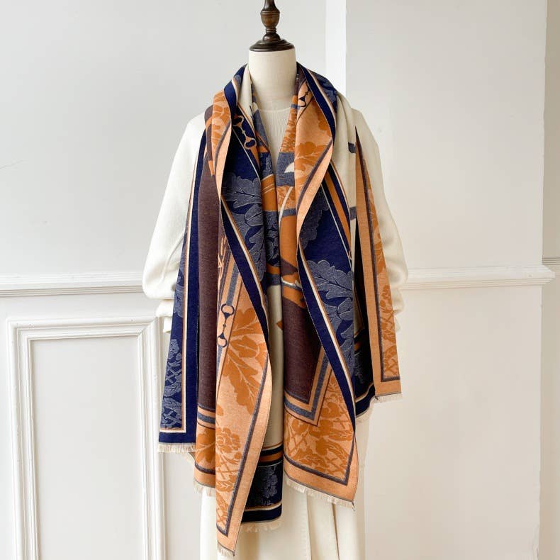 Orange / Blue Ceremony Reversible Wrap