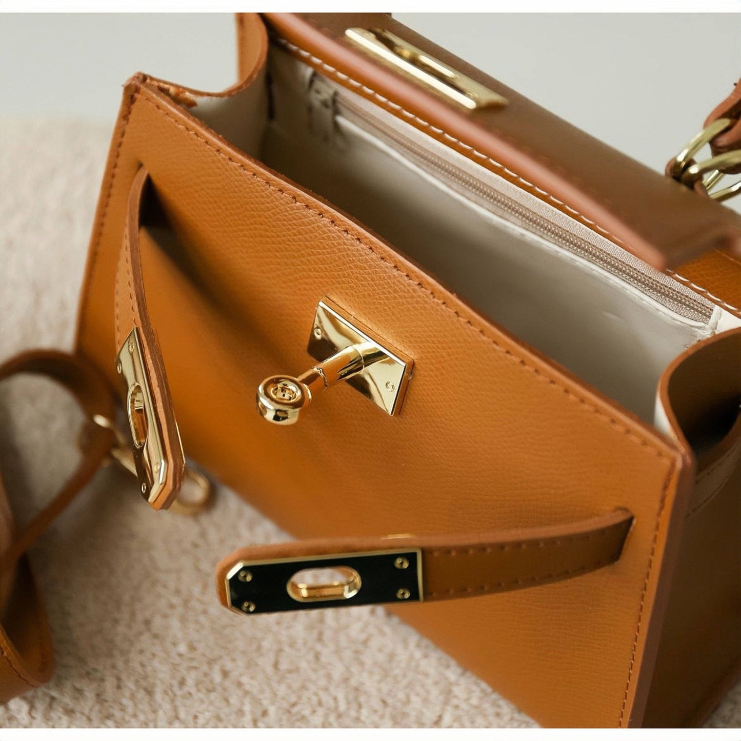 Kelly Handbag:  Celeste Chiaro