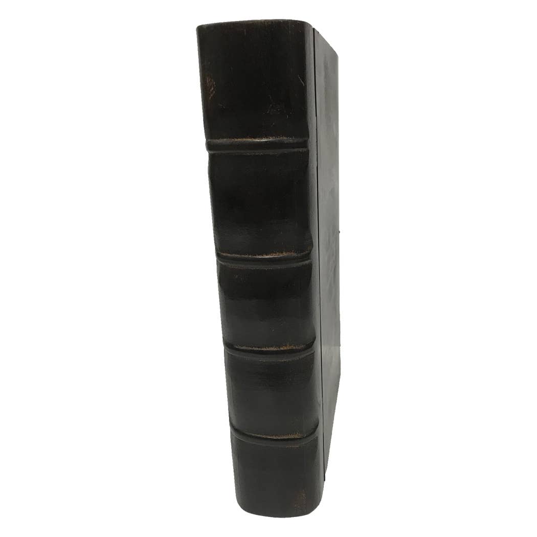 10" Black Wood Hollow Book Safe Storage Box