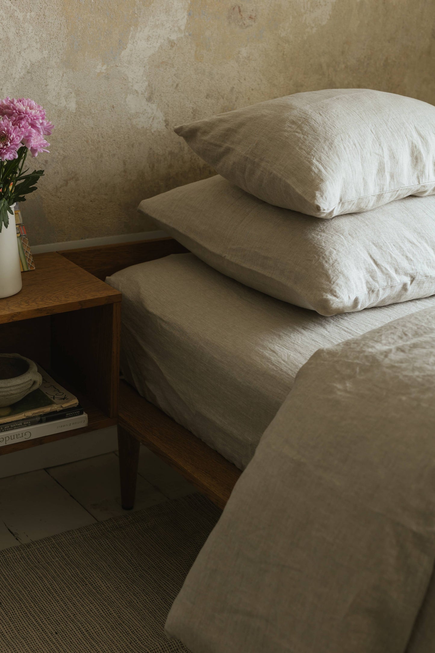 Natural Melange Washed Linen Pillowcase: US King | 51x91 cm