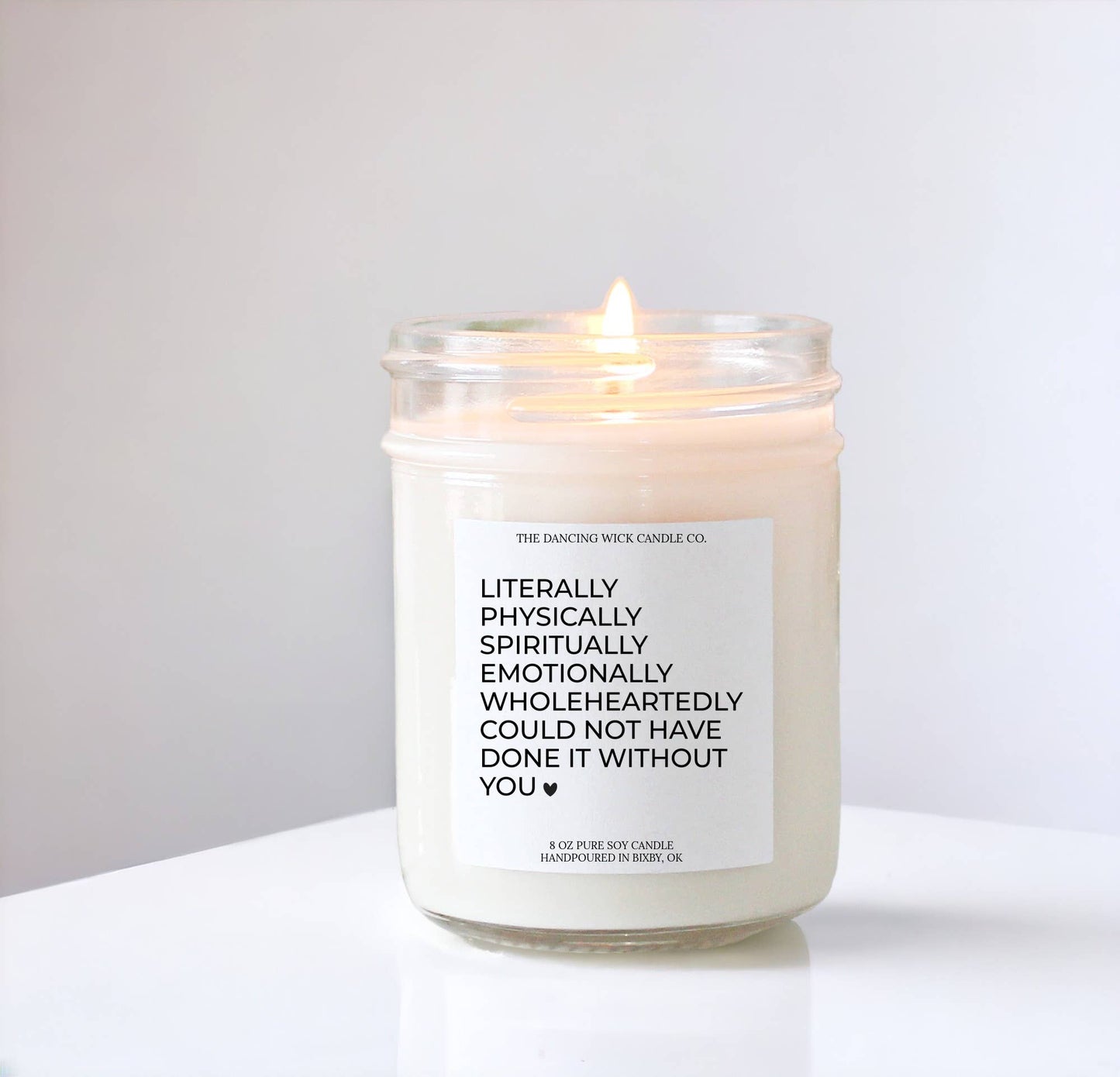 Thank you Gift Candle / Eucalyptus & Tea Scent: Regular 8 oz candle / Eucalyptus & Tea