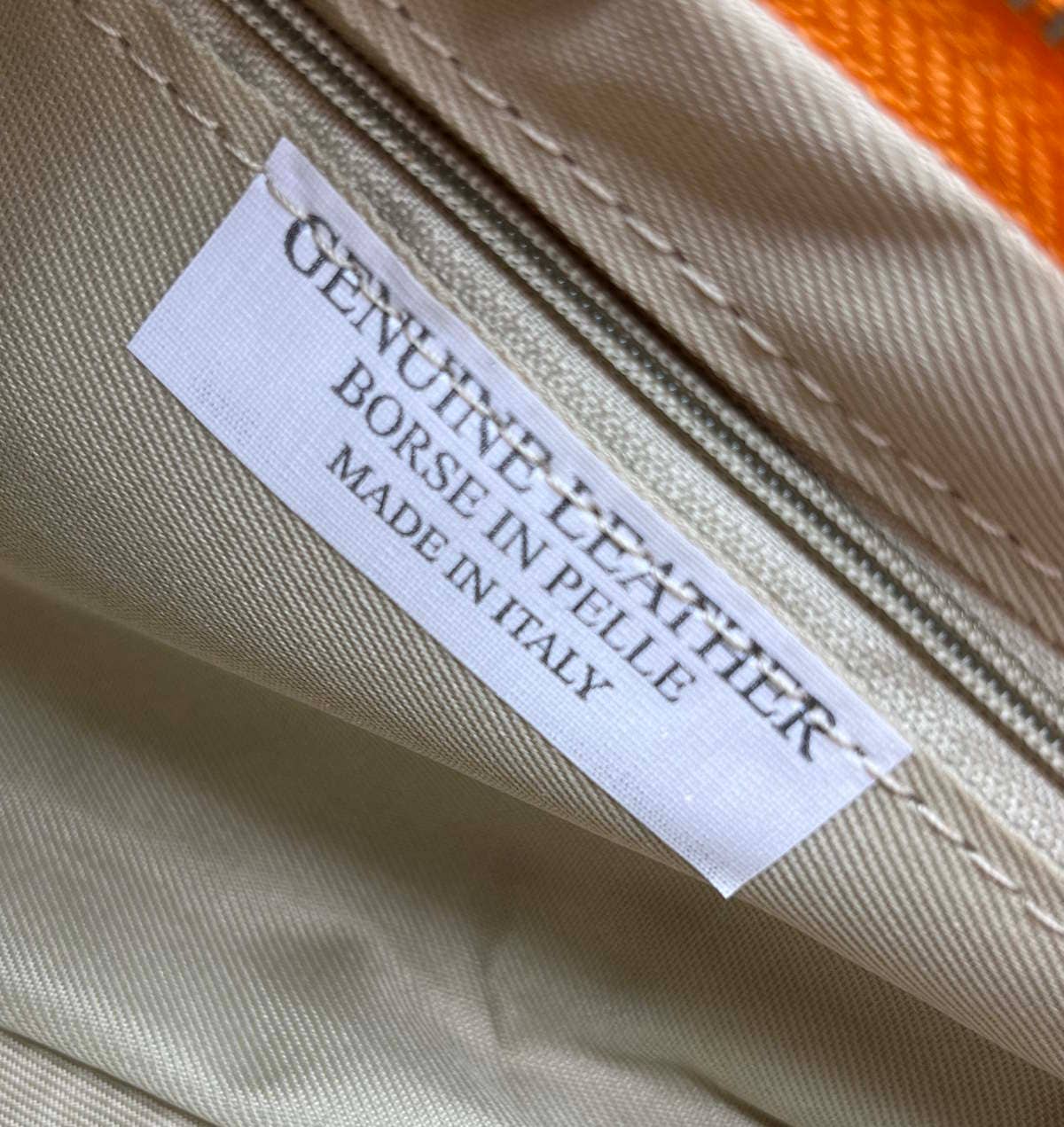 English Saddle Genuine Leather Shoulder Bag, Made in Italy ~ Taupe