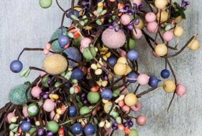 Easter Egg/Berry Wreath Set, Set Of 2, 19In Dia (10In Rim)