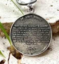 Lord’s Prayer religious vintage medallion jewelry Christian: Gold