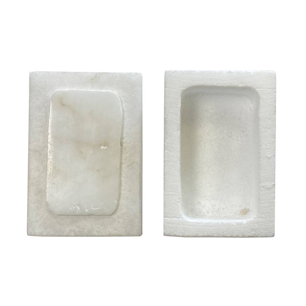 Red Fox Printed Soapstone Box with Lift-Off Lid