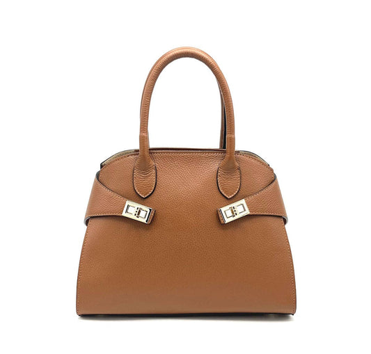 Genuine Leather Shoulder Bag ~ Camel