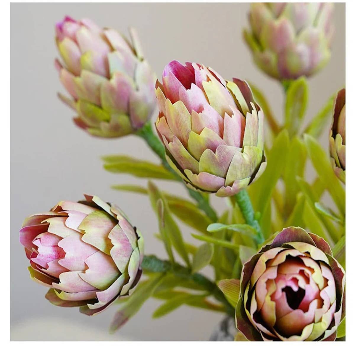 22"Artificial Artichoke Stem-3 colors: Green Blush