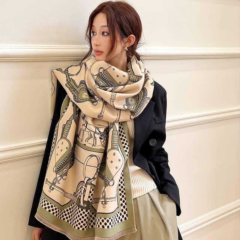 Green / Tan Harness Reversible Wrap