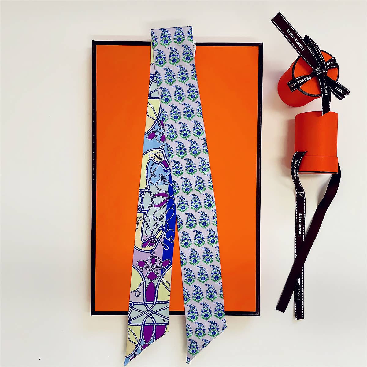 Swirly Ribbon  Scarf and Box: Yellow