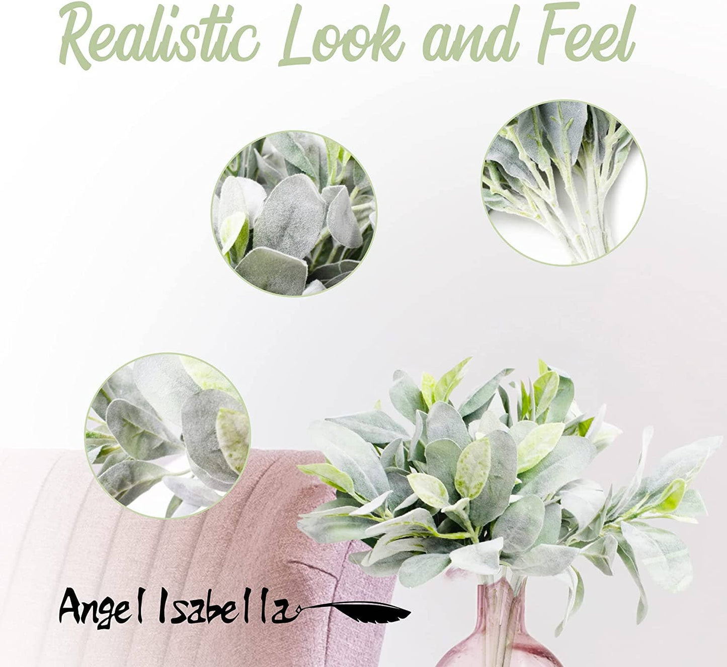 14“ ”Realistic Flocked Artificial Lamb's Ear