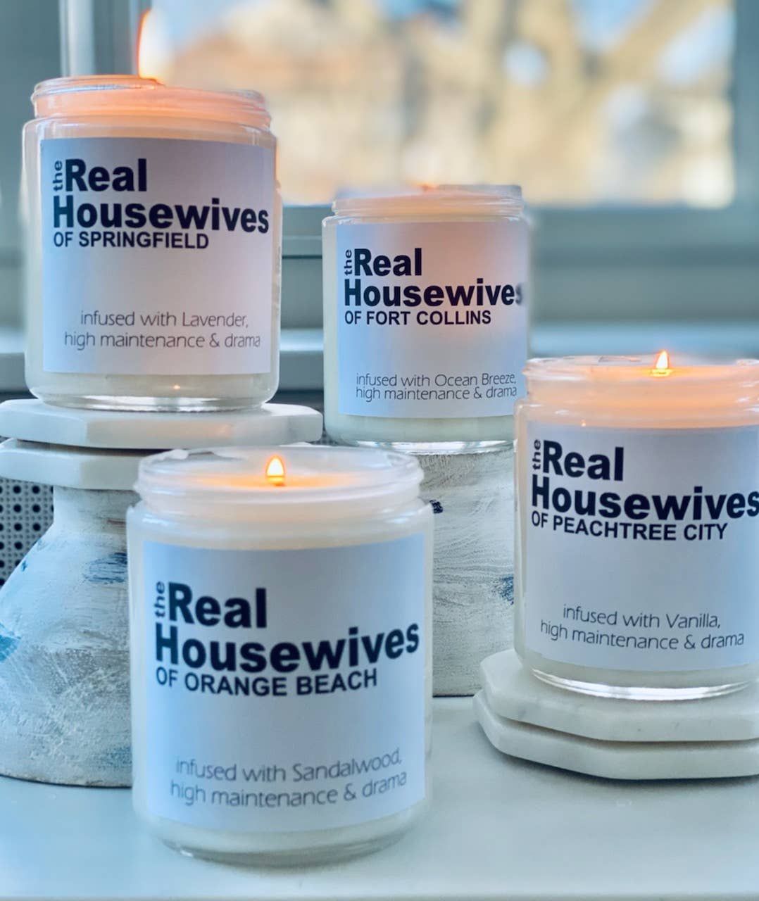 The Real Housewives of Prosper custom candle: Infused with SANDALWOOD high maintenace & drama