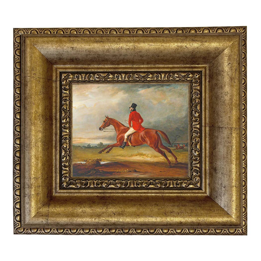 Major Healey Wearing Raby Hunt Uniform Framed Painting Print: Gold Florentine Leaf / 5" x 6"