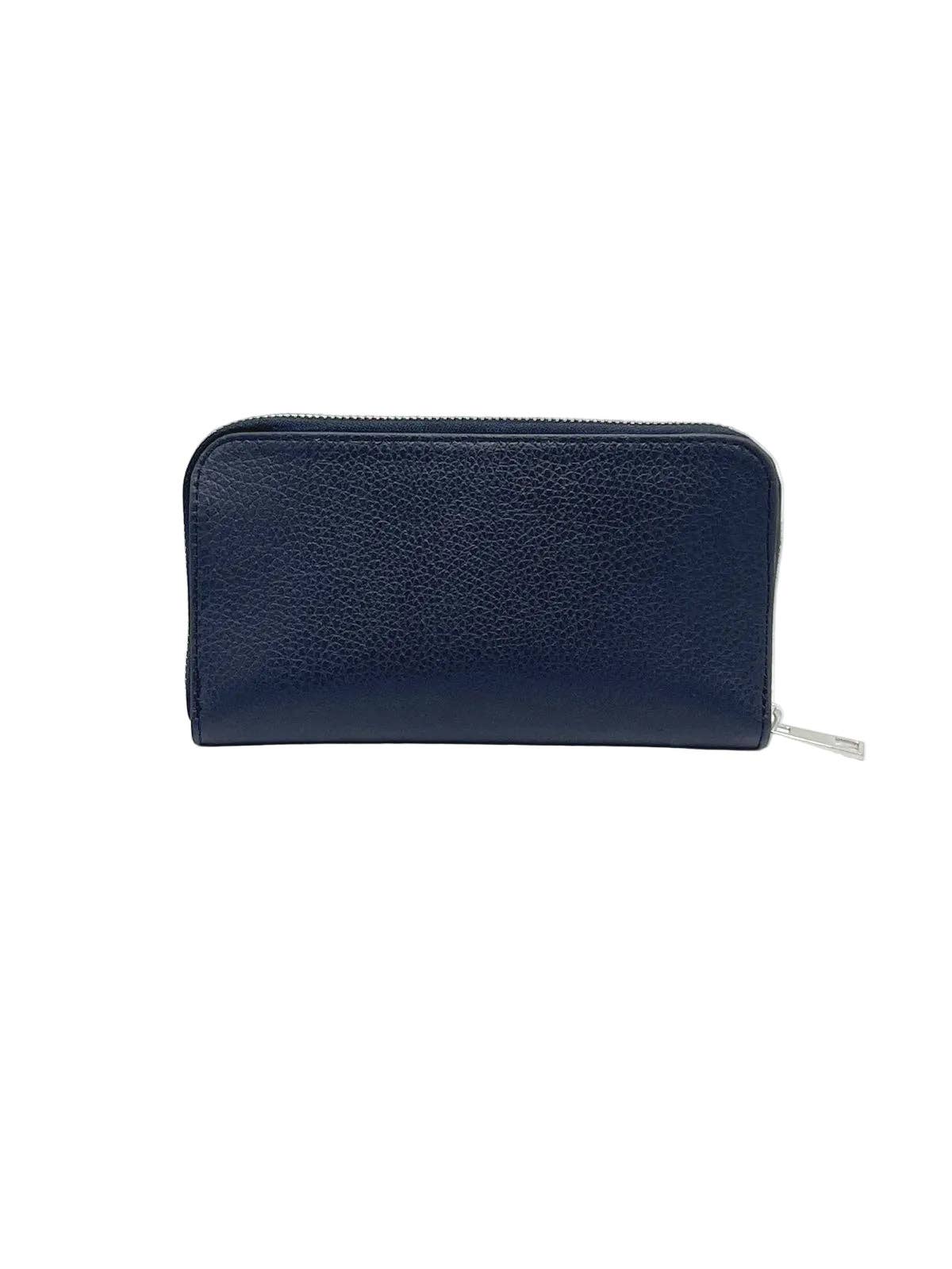 Women’s Full-Zip Genuine Leather Wallet, Made in Italy, art. 302005: Dark Blue