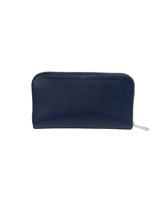 Women’s Full-Zip Genuine Leather Wallet, Made in Italy, art. 302005: Dark Blue