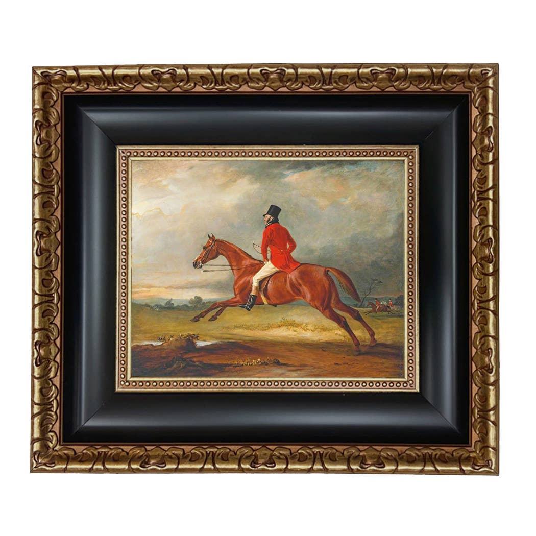 Major Healey Wearing Raby Hunt Uniform Framed Painting Print: Gold Florentine Leaf / 5" x 6"