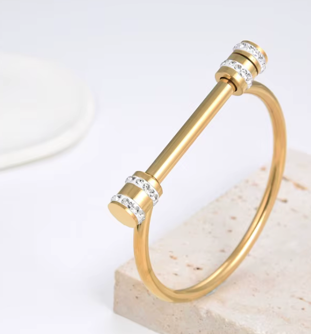 Horse Bit Cuff Bracelet- Bangle Cuff- Screw Lock- Waterproof: Original