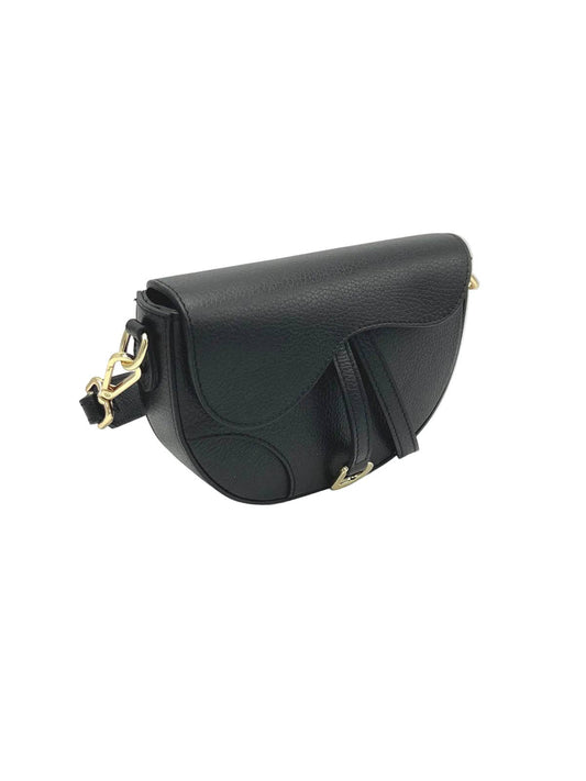 Women's Genuine Leather Shoulder Bag, Made in Italy, art. 112736: Black