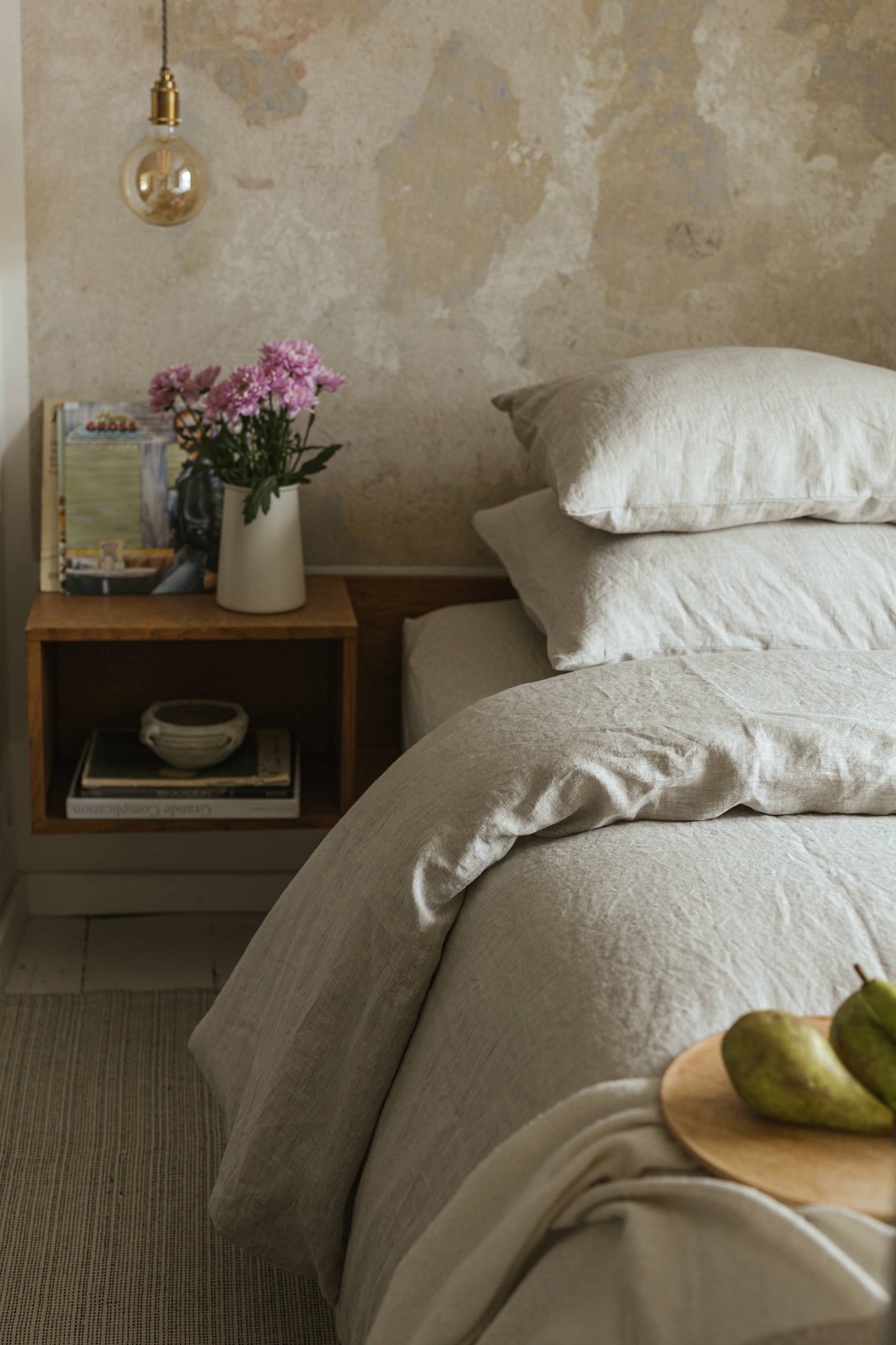 Natural Melange Washed Linen Pillowcase: US King | 51x91 cm
