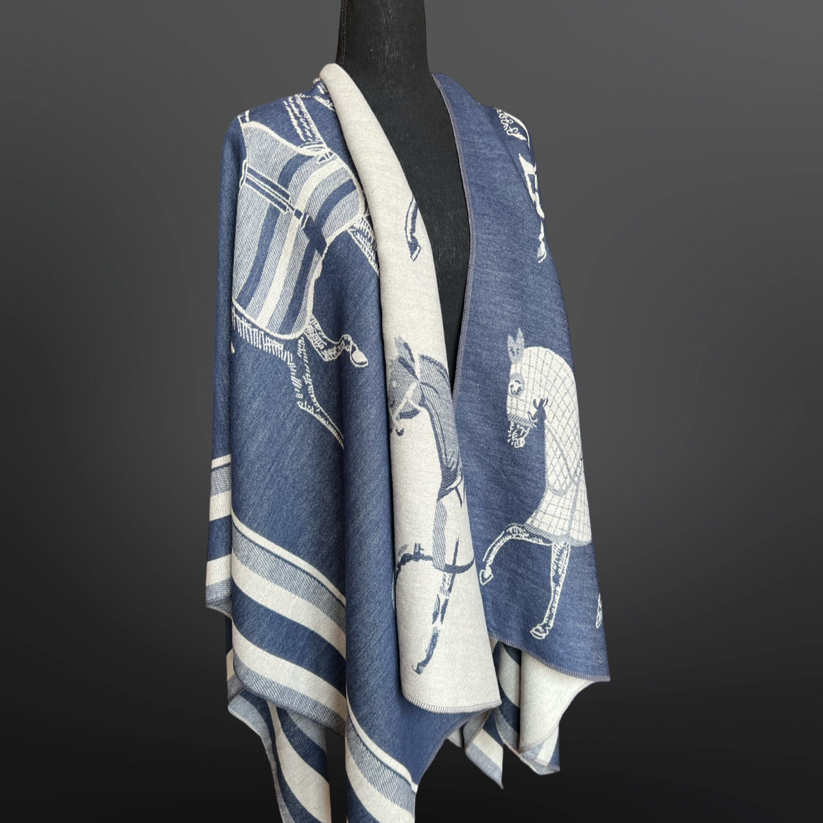 Equestrian Horse Blanket Shawl Wrap Scarf
