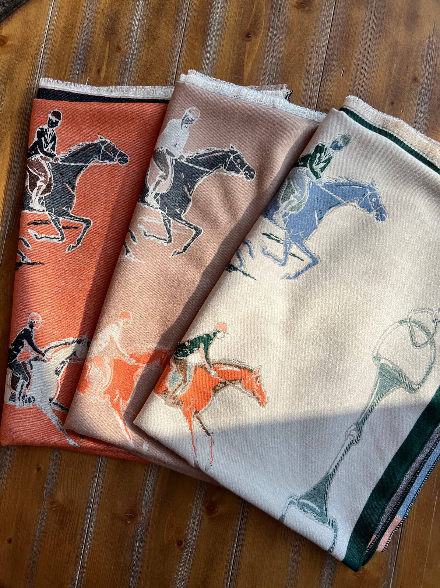 Fox Hunter Jumper English Side Saddle Equestrian Horse Scarf: Cream
