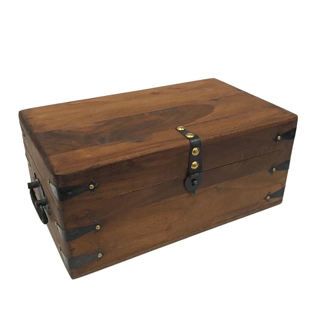 Teak Wood Captain's Writing Chest