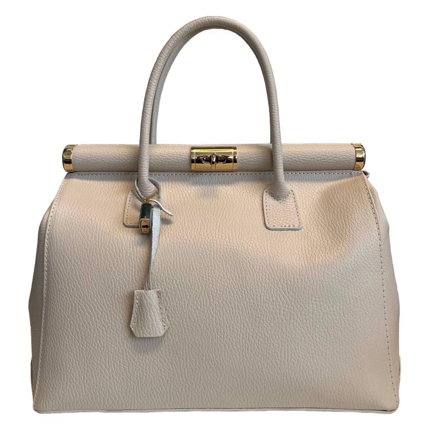 Modarno Handbag Women's Leather Handbag with Shoulder Strap: Beige Leather